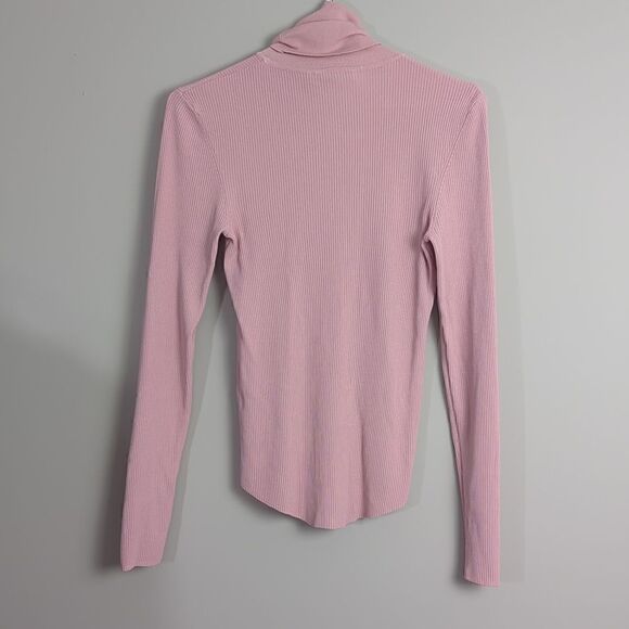 Zara ribbed stretch turtle neck basics dusty rose M - Picture 5 of 5